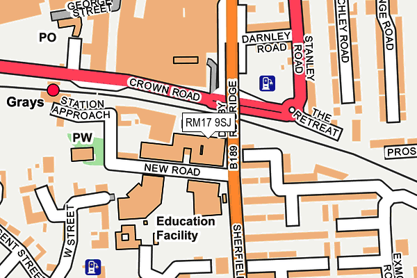RM17 9SJ map - OS OpenMap – Local (Ordnance Survey)