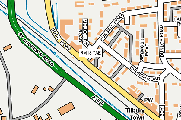 RM18 7AE map - OS OpenMap – Local (Ordnance Survey)