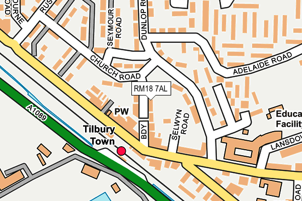 RM18 7AL map - OS OpenMap – Local (Ordnance Survey)