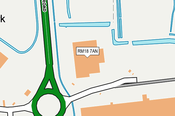 RM18 7AN map - OS OpenMap – Local (Ordnance Survey)