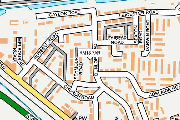 RM18 7AR map - OS OpenMap – Local (Ordnance Survey)