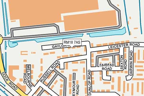 RM18 7AS map - OS OpenMap – Local (Ordnance Survey)