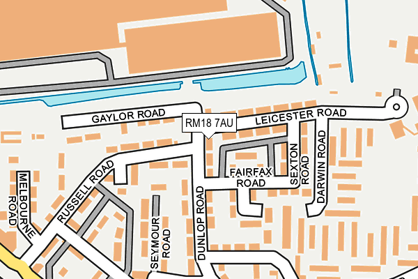 RM18 7AU map - OS OpenMap – Local (Ordnance Survey)