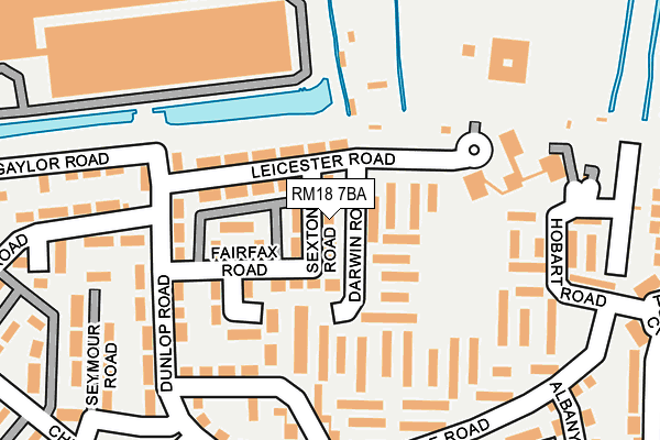 RM18 7BA map - OS OpenMap – Local (Ordnance Survey)
