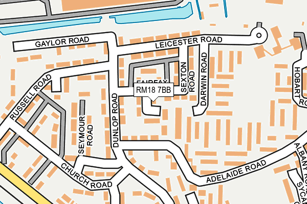 RM18 7BB map - OS OpenMap – Local (Ordnance Survey)