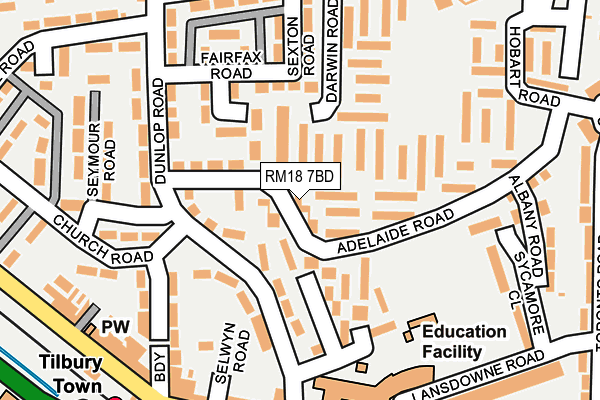 RM18 7BD map - OS OpenMap – Local (Ordnance Survey)