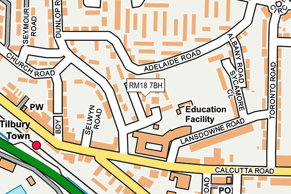 RM18 7BH map - OS OpenMap – Local (Ordnance Survey)