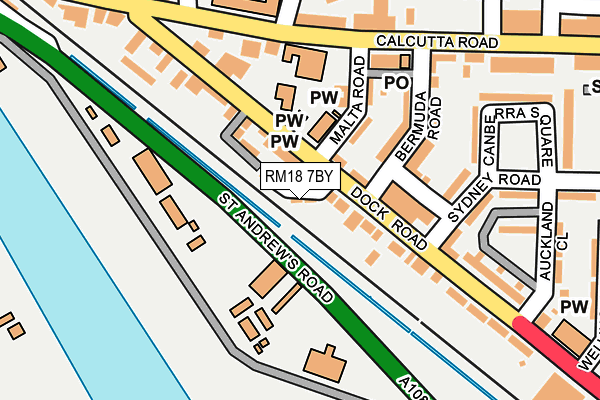 RM18 7BY map - OS OpenMap – Local (Ordnance Survey)
