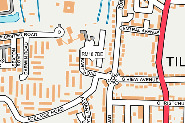 RM18 7DE map - OS OpenMap – Local (Ordnance Survey)