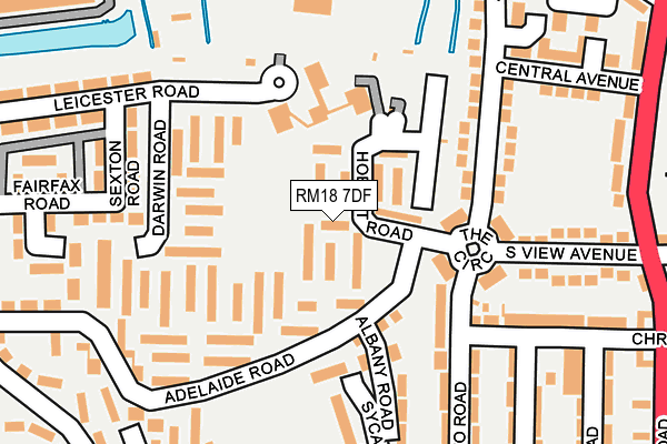 RM18 7DF map - OS OpenMap – Local (Ordnance Survey)