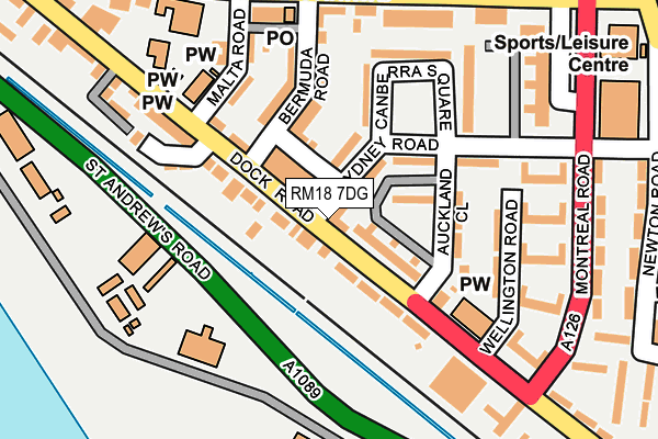 RM18 7DG map - OS OpenMap – Local (Ordnance Survey)