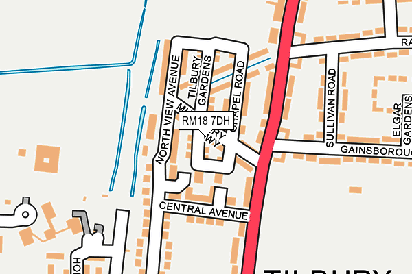 RM18 7DH map - OS OpenMap – Local (Ordnance Survey)