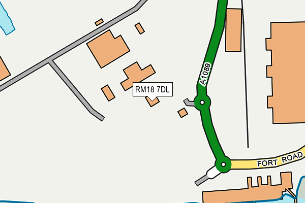 RM18 7DL map - OS OpenMap – Local (Ordnance Survey)