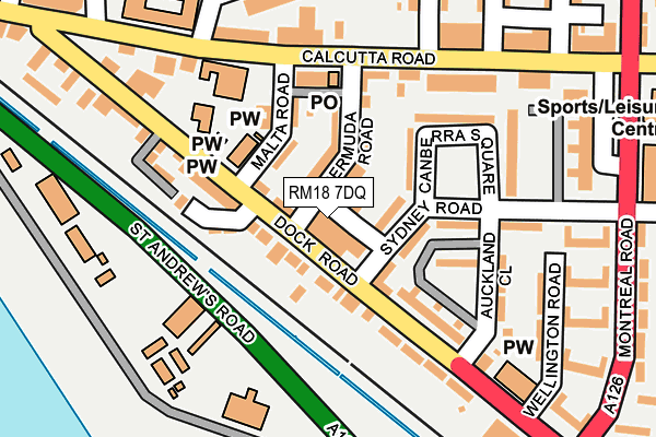 RM18 7DQ map - OS OpenMap – Local (Ordnance Survey)