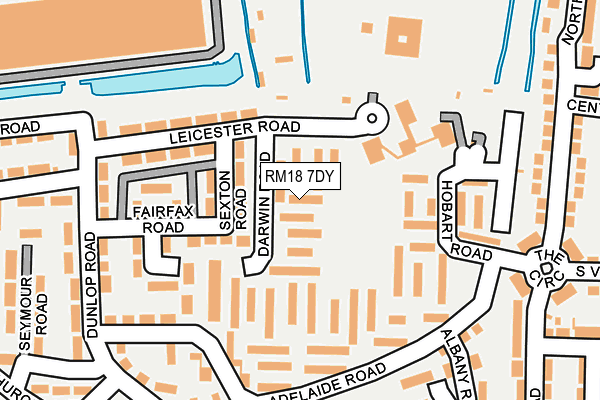 RM18 7DY map - OS OpenMap – Local (Ordnance Survey)