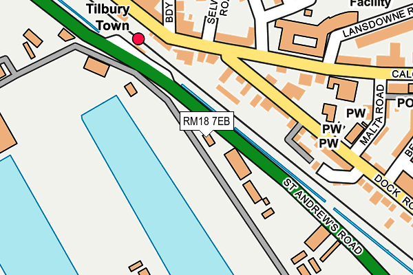 RM18 7EB map - OS OpenMap – Local (Ordnance Survey)