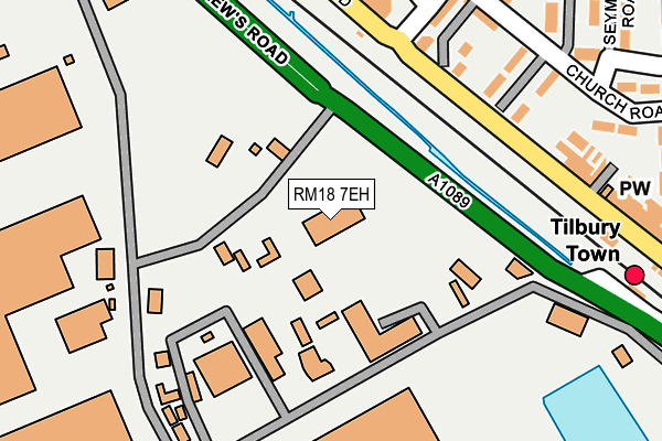 RM18 7EH map - OS OpenMap – Local (Ordnance Survey)