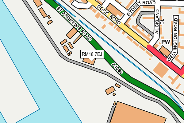 RM18 7EJ map - OS OpenMap – Local (Ordnance Survey)