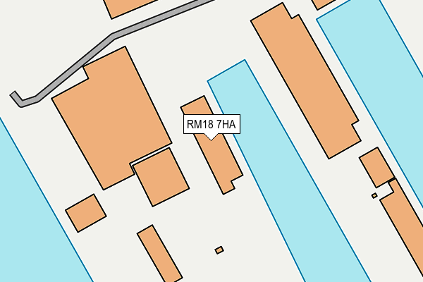 RM18 7HA map - OS OpenMap – Local (Ordnance Survey)