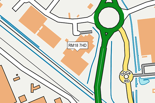 RM18 7HD map - OS OpenMap – Local (Ordnance Survey)