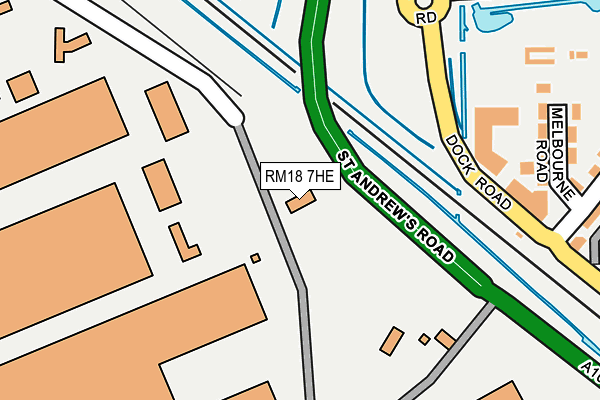 RM18 7HE map - OS OpenMap – Local (Ordnance Survey)