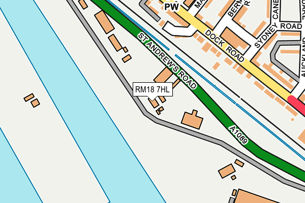RM18 7HL map - OS OpenMap – Local (Ordnance Survey)