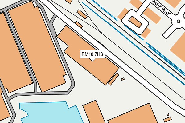 RM18 7HS map - OS OpenMap – Local (Ordnance Survey)