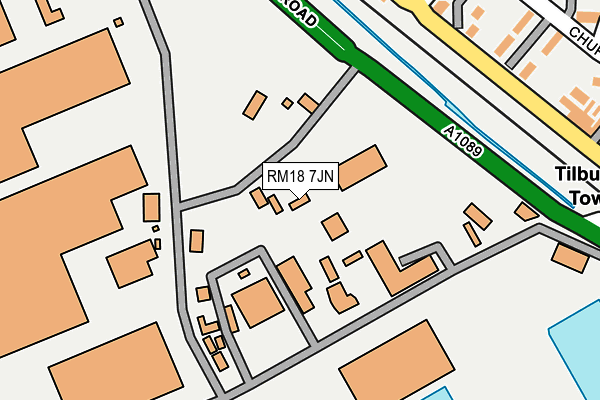 RM18 7JN map - OS OpenMap – Local (Ordnance Survey)