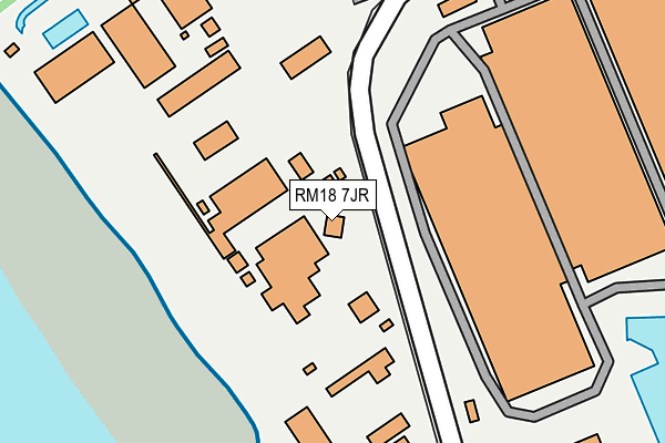 RM18 7JR map - OS OpenMap – Local (Ordnance Survey)