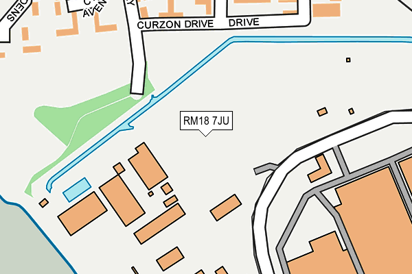 RM18 7JU map - OS OpenMap – Local (Ordnance Survey)