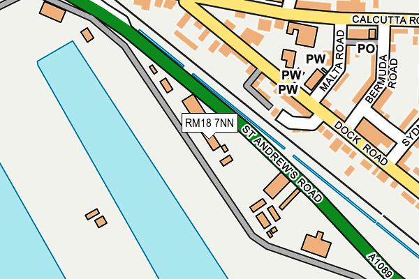 RM18 7NN map - OS OpenMap – Local (Ordnance Survey)