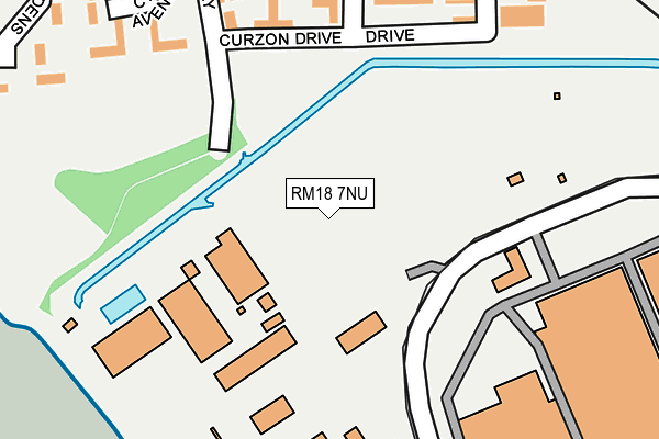 RM18 7NU map - OS OpenMap – Local (Ordnance Survey)