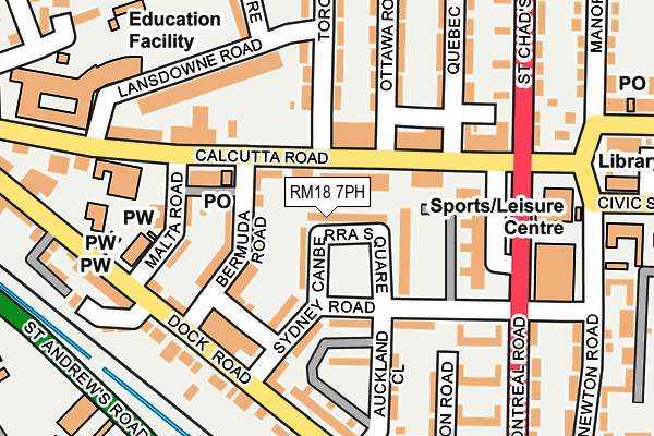 RM18 7PH map - OS OpenMap – Local (Ordnance Survey)