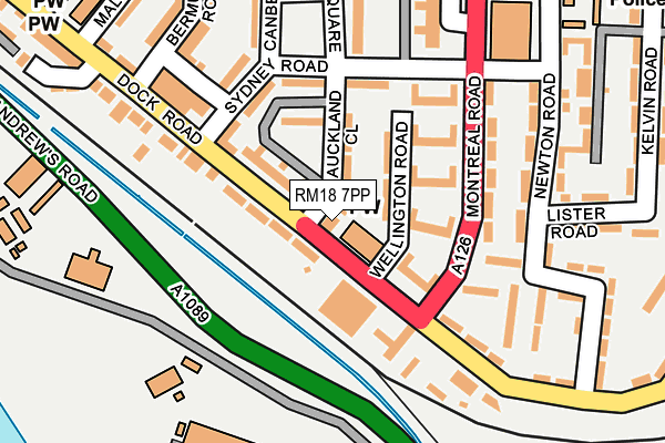 RM18 7PP map - OS OpenMap – Local (Ordnance Survey)