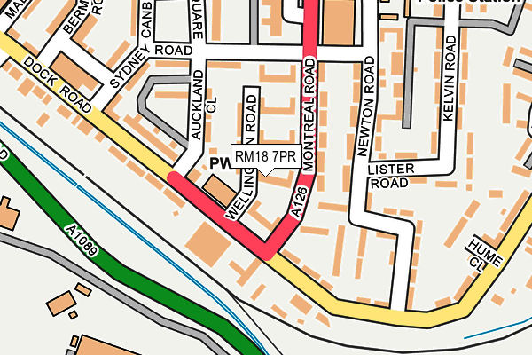 RM18 7PR map - OS OpenMap – Local (Ordnance Survey)