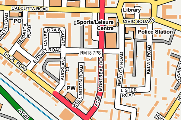 RM18 7PS map - OS OpenMap – Local (Ordnance Survey)