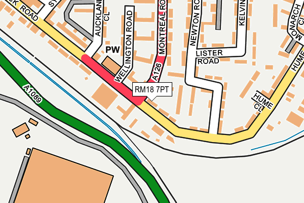 RM18 7PT map - OS OpenMap – Local (Ordnance Survey)