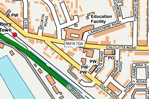 RM18 7QA map - OS OpenMap – Local (Ordnance Survey)