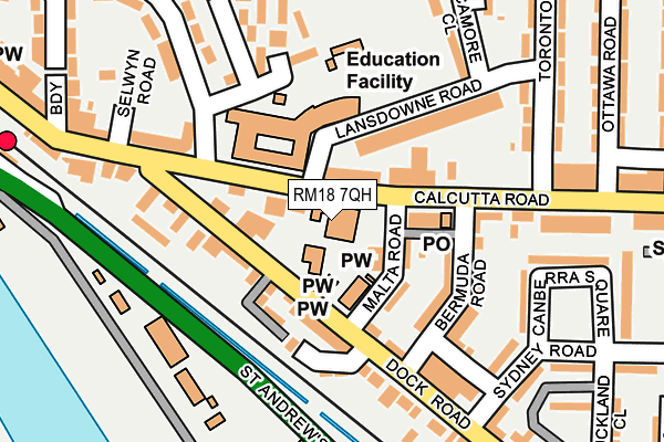 RM18 7QH map - OS OpenMap – Local (Ordnance Survey)