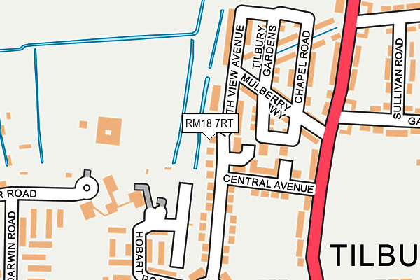 RM18 7RT map - OS OpenMap – Local (Ordnance Survey)