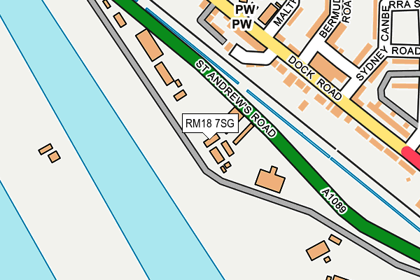 RM18 7SG map - OS OpenMap – Local (Ordnance Survey)