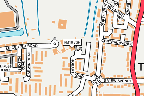 RM18 7SP map - OS OpenMap – Local (Ordnance Survey)