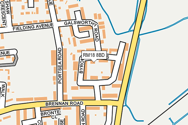 RM18 8BD map - OS OpenMap – Local (Ordnance Survey)
