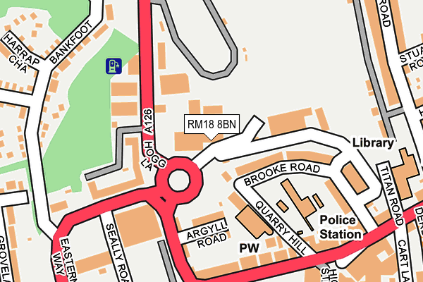 RM18 8BN map - OS OpenMap – Local (Ordnance Survey)