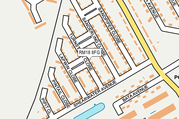 RM18 8FG map - OS OpenMap – Local (Ordnance Survey)