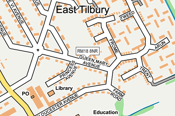 RM18 8NR map - OS OpenMap – Local (Ordnance Survey)