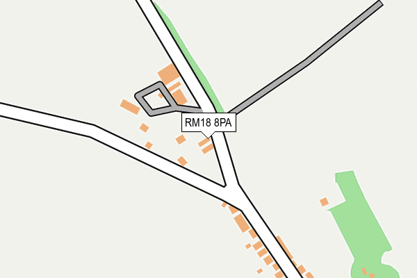 RM18 8PA map - OS OpenMap – Local (Ordnance Survey)