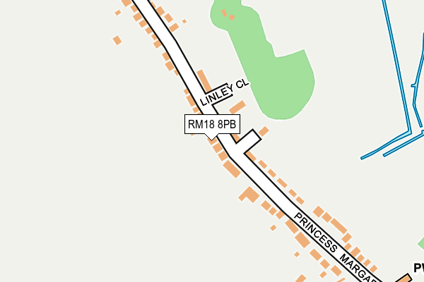 RM18 8PB map - OS OpenMap – Local (Ordnance Survey)