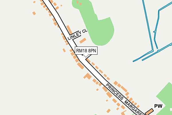 RM18 8PN map - OS OpenMap – Local (Ordnance Survey)