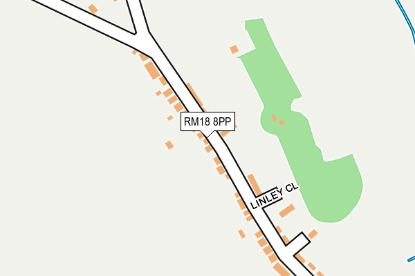 RM18 8PP map - OS OpenMap – Local (Ordnance Survey)